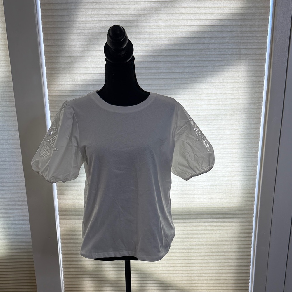 Skies Are Blue White Puff Sleeve Tee